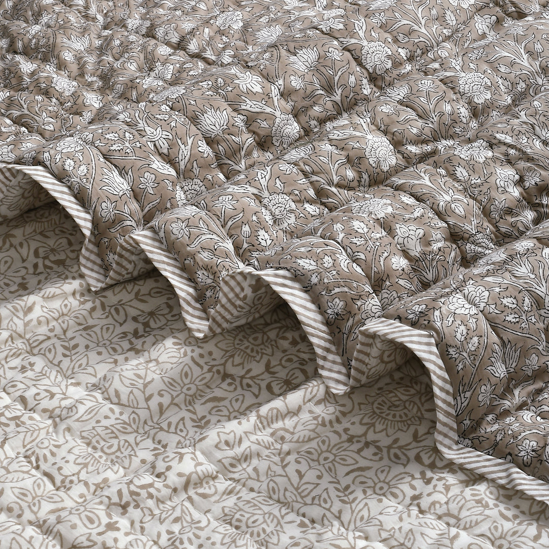 Taupe Cotton Quilt