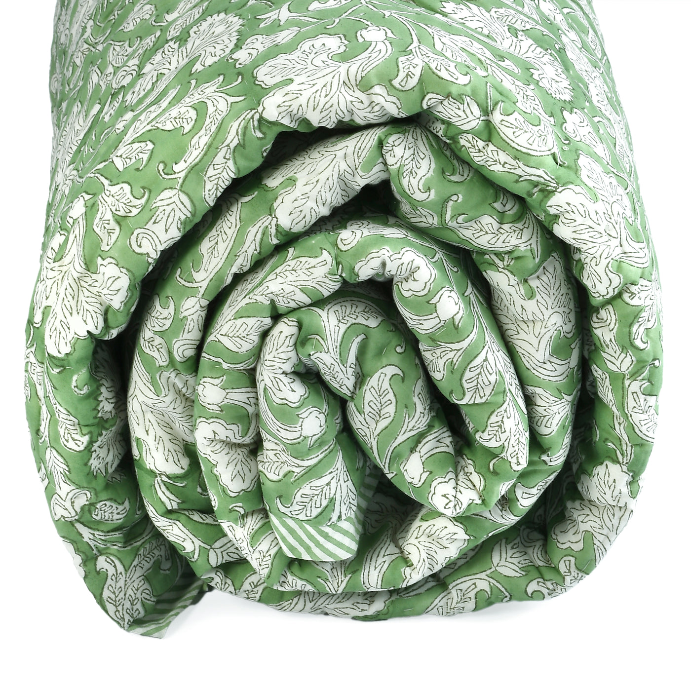 Fabricrush Indian Hand Block Print Quilted Throw Blanket 100% Cotton Quilt, Cover for Couch and Bed