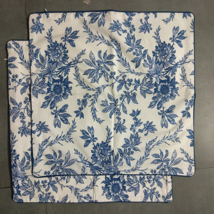 Fabricrush Incremental Blue and White Indian Floral Printed 100% Pure Cotton Cloth, Fabric for Curtains, Upholstery Fabric, Fabric by the Yard, Curtain, Valentine's day, Spring, Easter