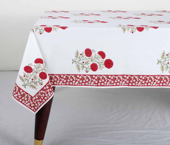 Hand block printed falun red tablecloth - The Fabricrush - Image 6