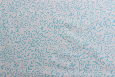 Fabricrush Turquoise Blue Indian Traditional Hand Block Printed Cotton Tablecloth for Dining Housewarming Kitchen Center Table