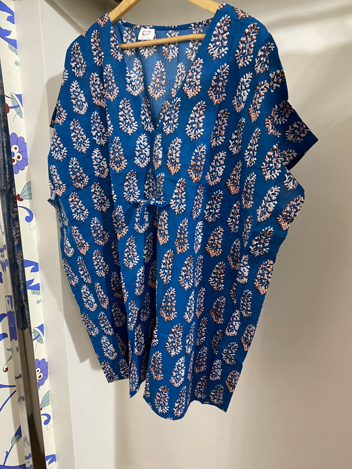 Blue Haven Floral Cotton Kaftan
