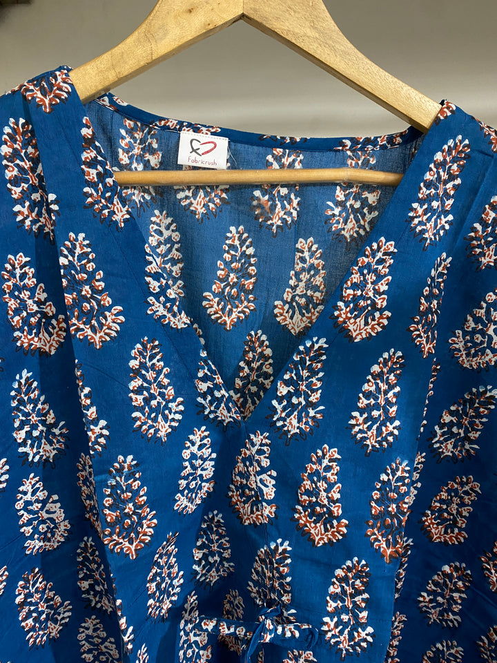 Blue Haven Floral Cotton Kaftan