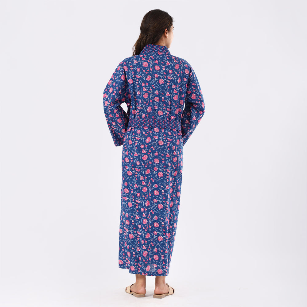 Millennial Blue Floral Women Kimono Product Image 2