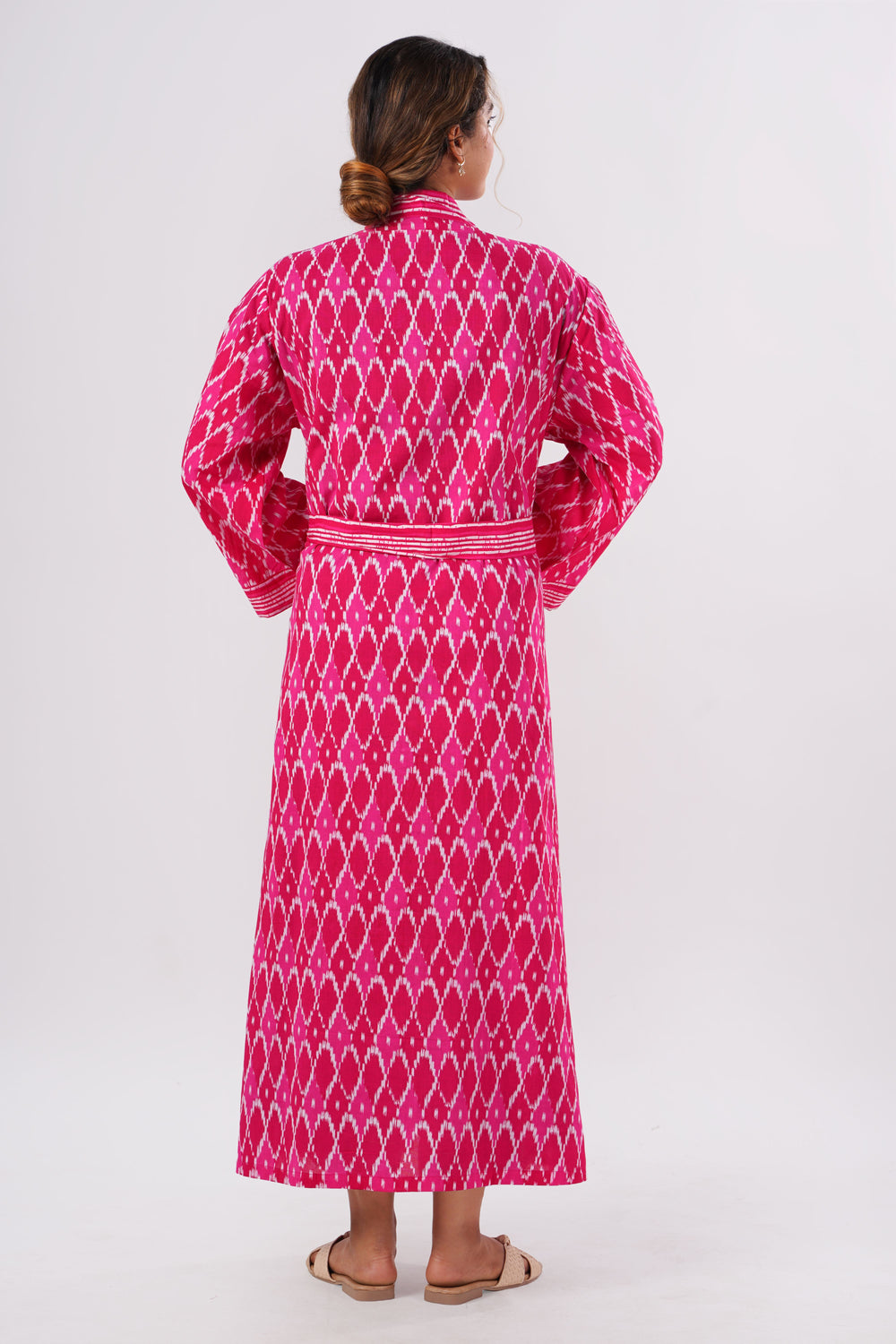Pink Ikat Cotton Kimono Product Image 2
