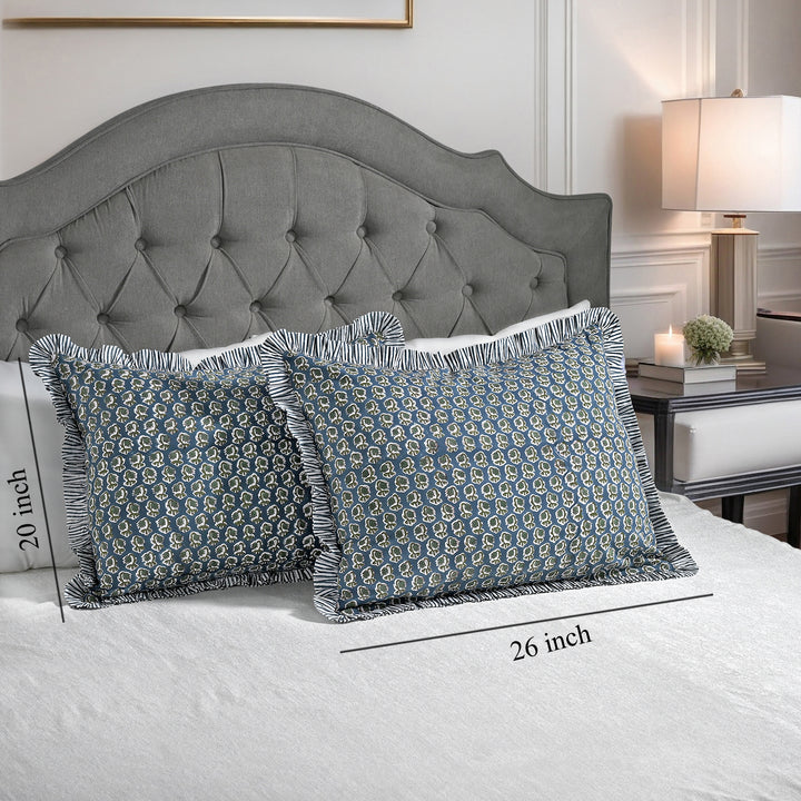 Peacock Blue Ruffle 20x26 Inches Sham Pillow Cover Product Image 3
