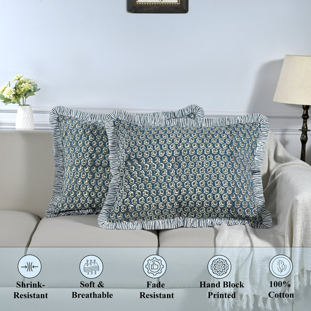 Peacock Blue Ruffle 20x26 Inches Sham Pillow Cover Product Image 7