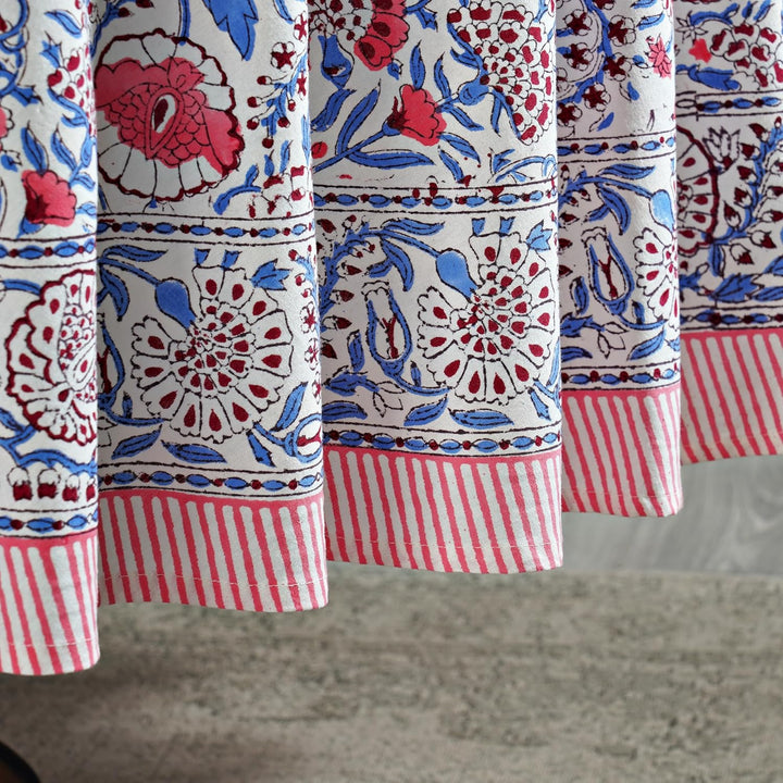 Pigeon Blue and Flamingo Pink Round Tablecloth