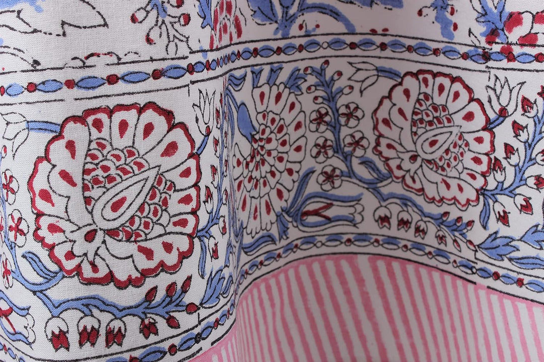 Pigeon Blue and Flamingo Pink Round Tablecloth
