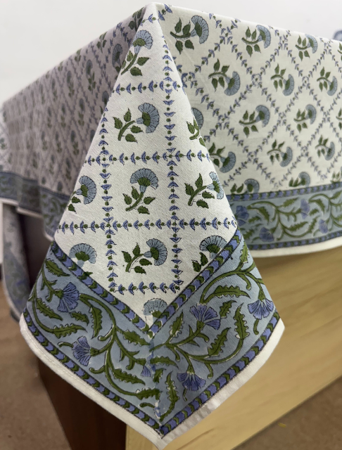 Mughal Steel Blue Tablecloth Product Image 1