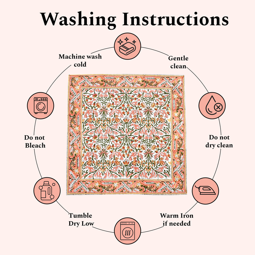 Sassy & Salmon Pink Floral Border Napkins