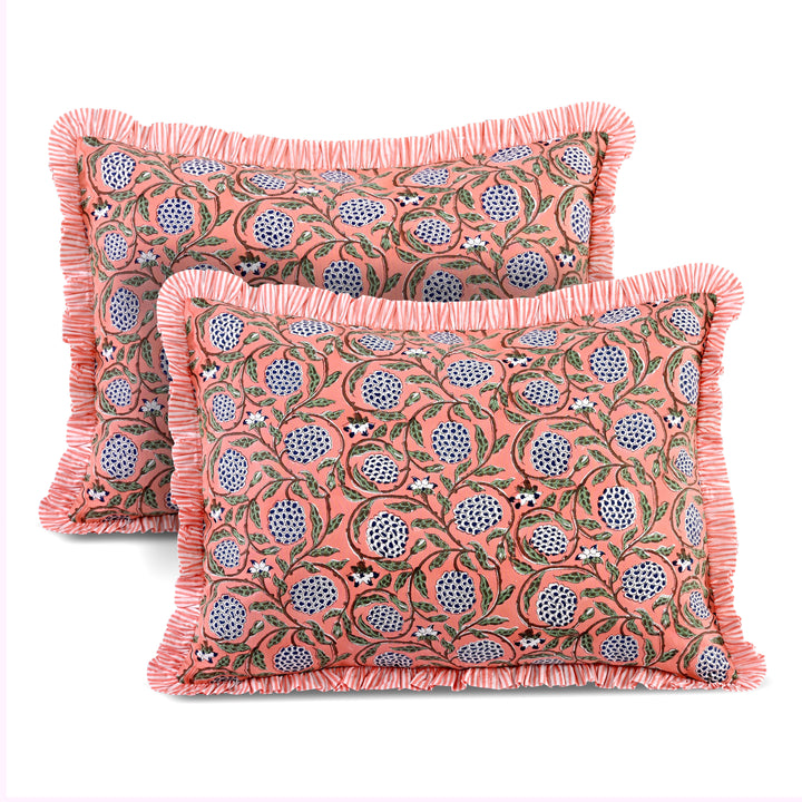 Dark Salmon Pink Ruffle 20x26 Inches Sham Pillow Cover Product Image 1