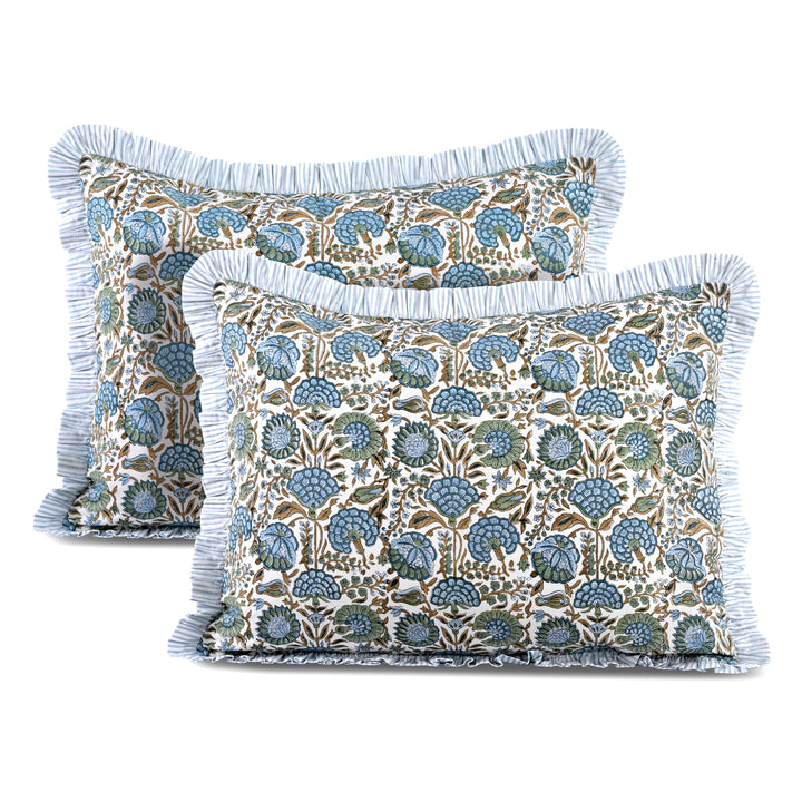 Asparagus Green Ruffle 20x26 Inches Sham Pillow Covers Product Image 1