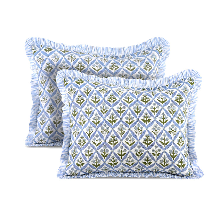 Light Steel Blue Ruffle Standard Sham Pillow Cover Product Image 1