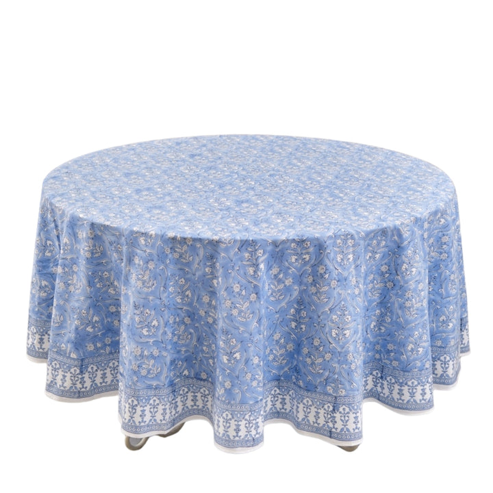 Cornflower Blue Round Tablecloth