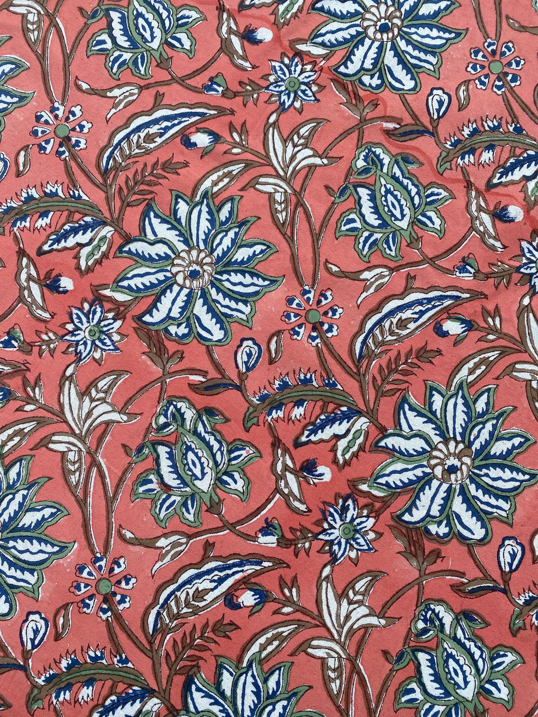 Peach & Berry Blue Round Tablecloth