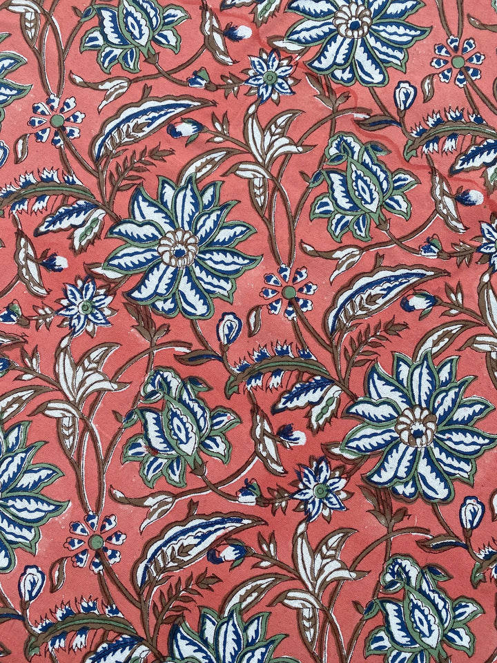 Peach & Berry Blue Round Tablecloth