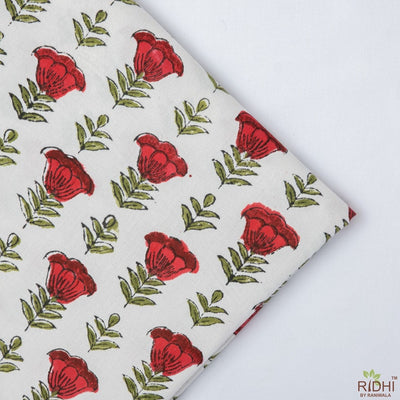 Apple and Cherry Red, Olive Green India Block Print Reversible Table Mats, Flower Print, Table Decor, Reusable Mats, Cotton Floral Fabric