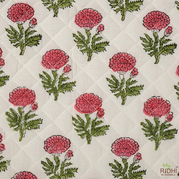 Fabricrush Table Mat, Punch Pink and Fern Green Mat, Quilted Mats, Block Print, Floral Fabric, Housewarming Gift, Christmas Gift, Table Decor, Gift for her, gifts