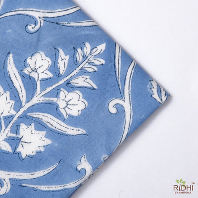 Table Mats, Cornflower Blue Mats, India Block Print, Flower Print, Cotton Cloth, Cotton Fabric, Kitchen Runner and Mats