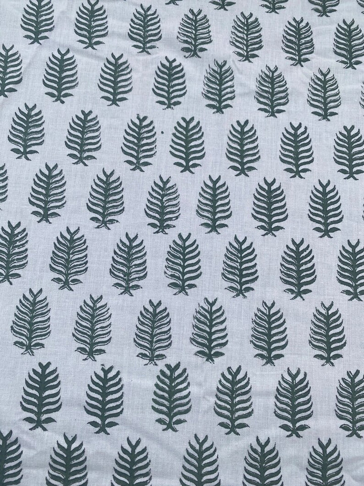 Fabricrush Juniper Green Indian Hand Block Leaf Printed Round Cotton Tablecloth, Table cover, Party Wedding Table Linen, Home Decor, Gift for her, gifts, Valentine's day,  Easter, Spring