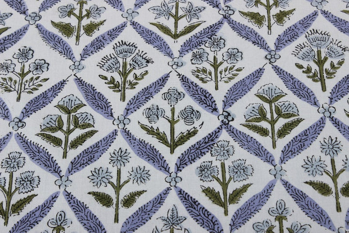 Fabricrush Light Steel Blue, Olive Green Indian Hand Block Floral Printed Pure Cotton Cloth Round Tablecloth, Farmhouse Wedding Party Outdoor, Gift for her, gifts, Valentine's day,  Easter, Spring