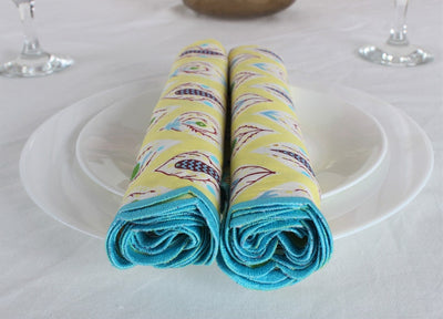 Fabricrush Green, Yellow, Pink Cotton Cloth Napkins, Farmhouse Wedding Dinner 18*18" Inch Embroidery Napkins 20*20" Inch for Halloween Thanksgiving, Holiday Daily Wedding Gift