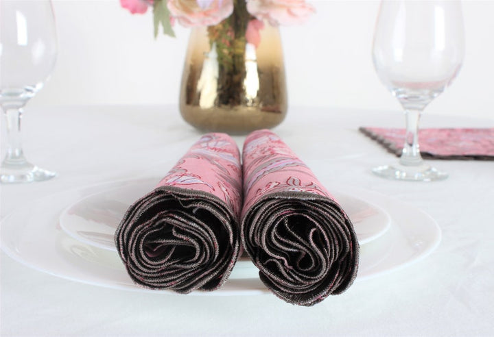 Fabricrush Amaranth Pink Cloth Scallop Napkins 100% Pure Cotton Farmhouse Cloth Napkins, 18*18"-Cocktail 20x20"- Dinner, Gift for her, gifts, Halloween, Christmas, Thanksgiving