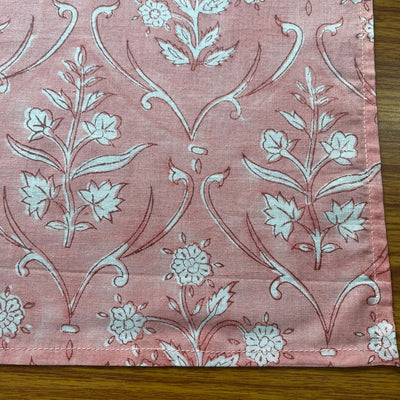 Sweet pink Indian Hand Block Printed 100% Cotton Cloth Napkins, Wedding Events Home Decor Party Restaurant Gift 18x18"-Cocktail 20x20"- Dinner