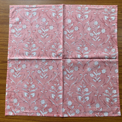 Fabricrush Sweet pink Indian Hand Block Printed 100% Cotton Cloth Napkins, Wedding Events Home Decor Party Restaurant Gift 18x18"-Cocktail 20x20"- Dinner