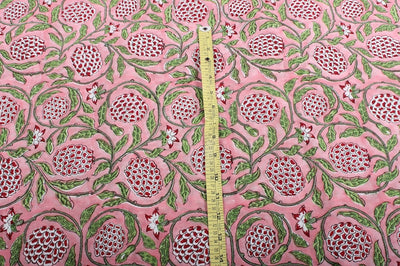 Fabricrush Indian Floral Block Printed Cotton Fabric for Women's Clothing Bags Curtains