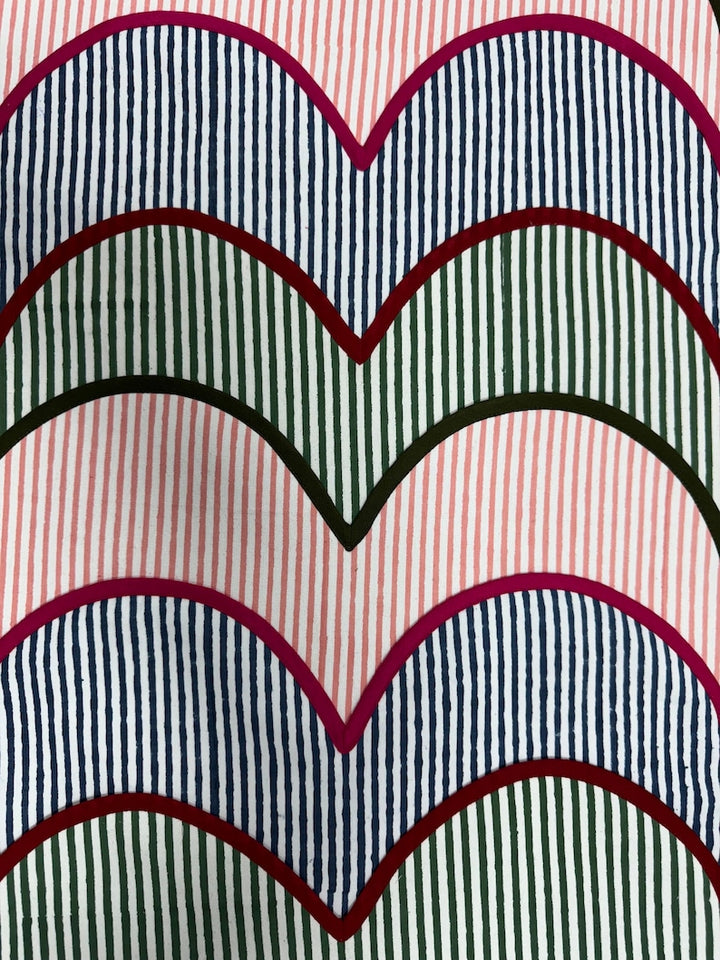 Fabricrush Mats, Valentine Love Heart Shape Indian Hand Block Stripes Printed Cotton Cloth Placemats, Girlfriend Gift Wedding Home Decor Outdoor Picnic, Gift for her, gifts