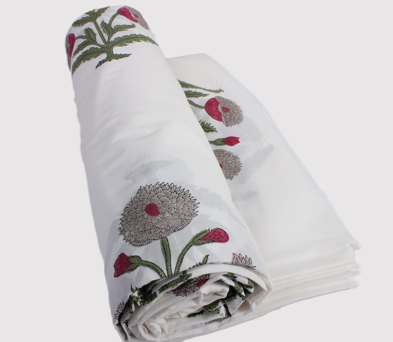 Dark Vanilla Hand-Block Printed Cotton Cloth