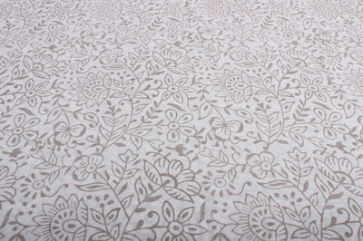 Fabricrush Taupe Color Indian Floral Block Printed Cotton Cloth Fabric for Dress Bags Women's Clothing