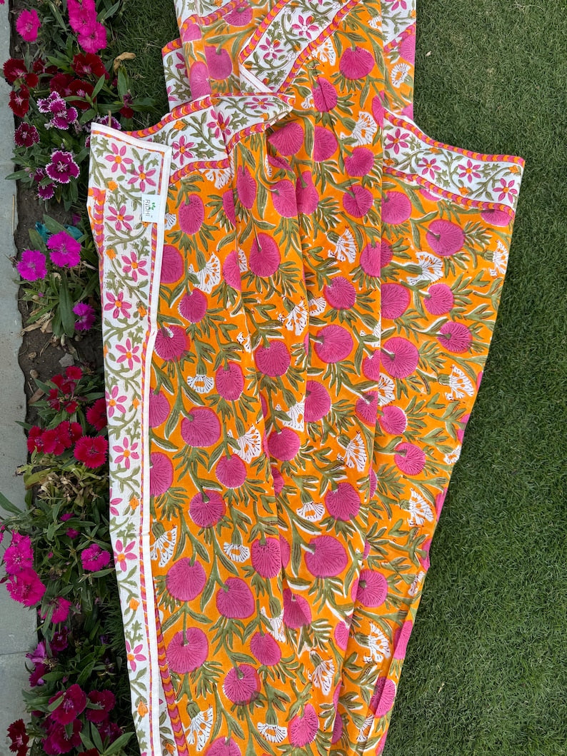 Fabricrush Mix and Match Bo-Ho Indian Floral Hand Block Printed Soft Cotton Cloth square Scarf, Face Cover, Head Cover, Summer Wear, Gifts