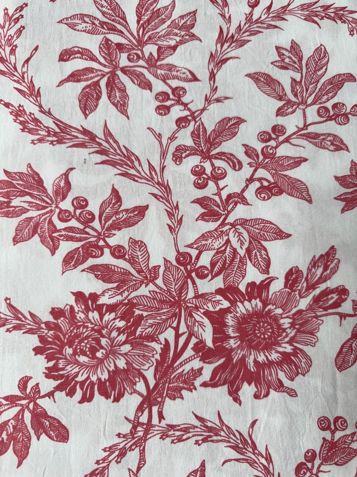 Fabricrush Tulip Pink Indian Floral Hand Block Printed 100% Cotton Cloth, Fabric by the Yard for Curtains Pillows Cushions Quilting Quilt Duvet Covers, Valentine's day, Spring, Easter