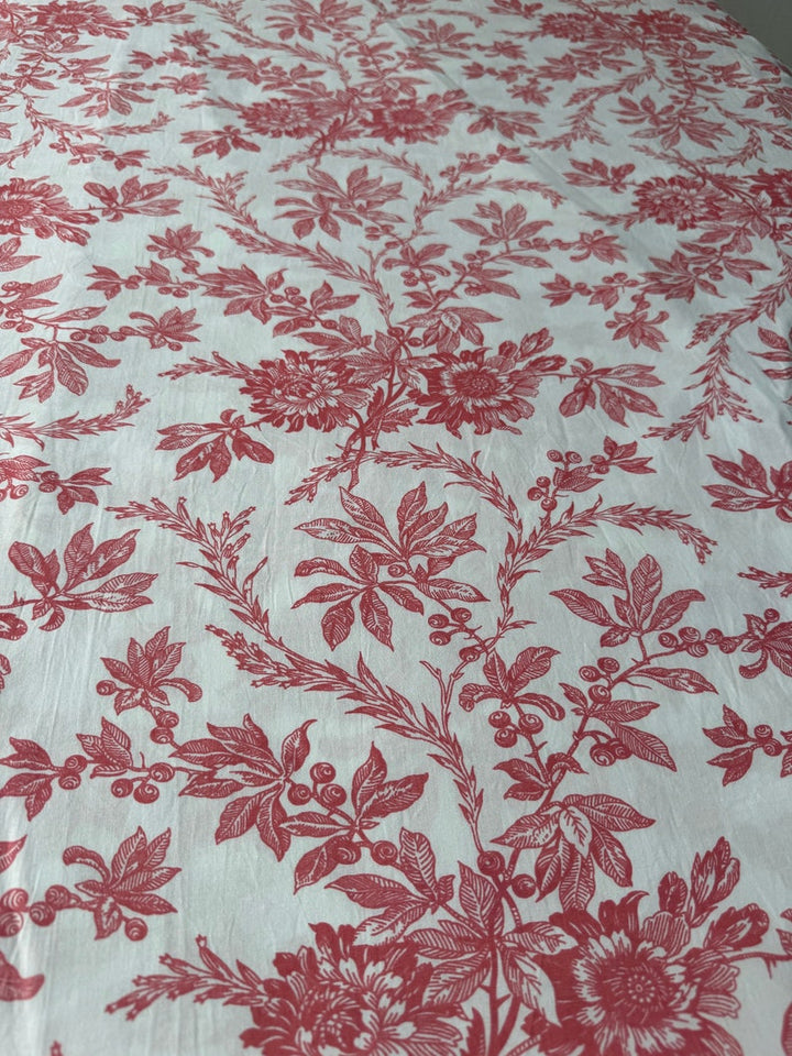 Fabricrush Tulip Pink Indian Floral Hand Block Printed 100% Cotton Cloth, Fabric by the Yard for Curtains Pillows Cushions Quilting Quilt Duvet Covers, Valentine's day, Spring, Easter