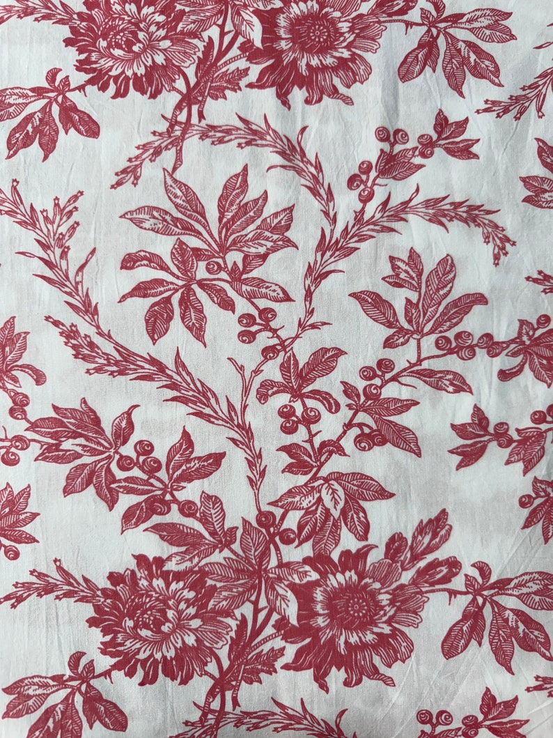 Fabricrush Tulip Pink Indian Floral Hand Block Printed 100% Cotton Cloth, Fabric by the Yard for Curtains Pillows Cushions Quilting Quilt Duvet Covers, Valentine's day, Spring, Easter