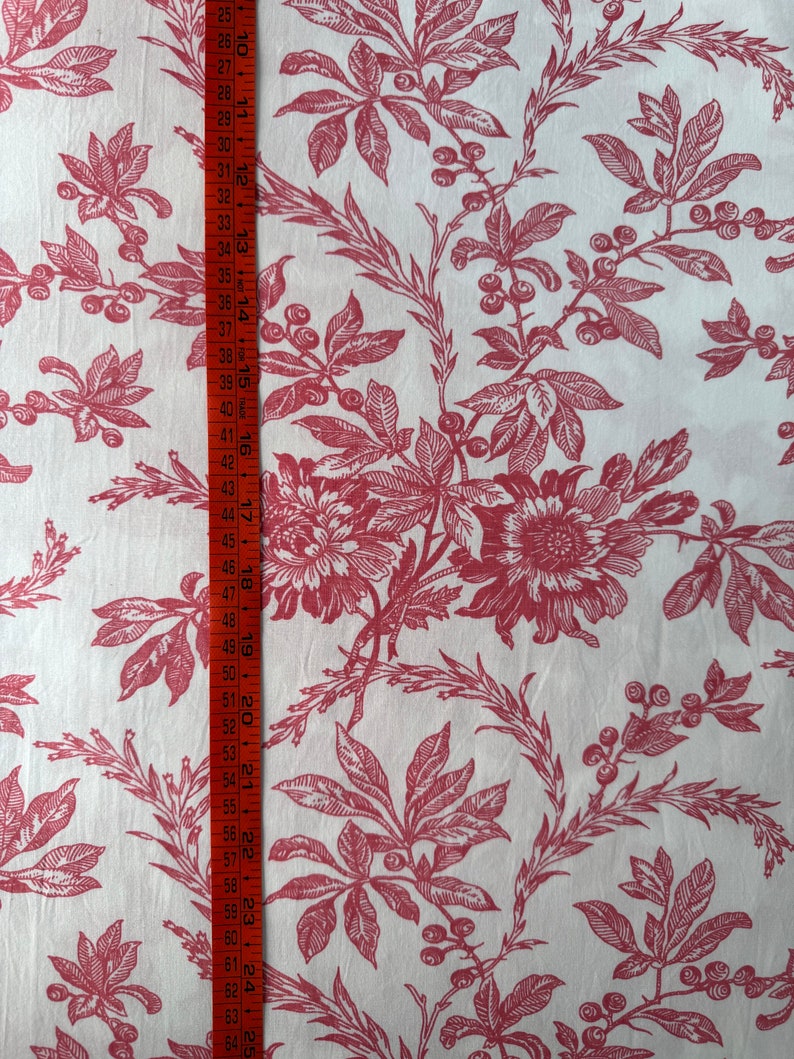 Fabricrush Tulip Pink Indian Floral Hand Block Printed 100% Cotton Cloth, Fabric by the Yard for Curtains Pillows Cushions Quilting Quilt Duvet Covers, Valentine's day, Spring, Easter