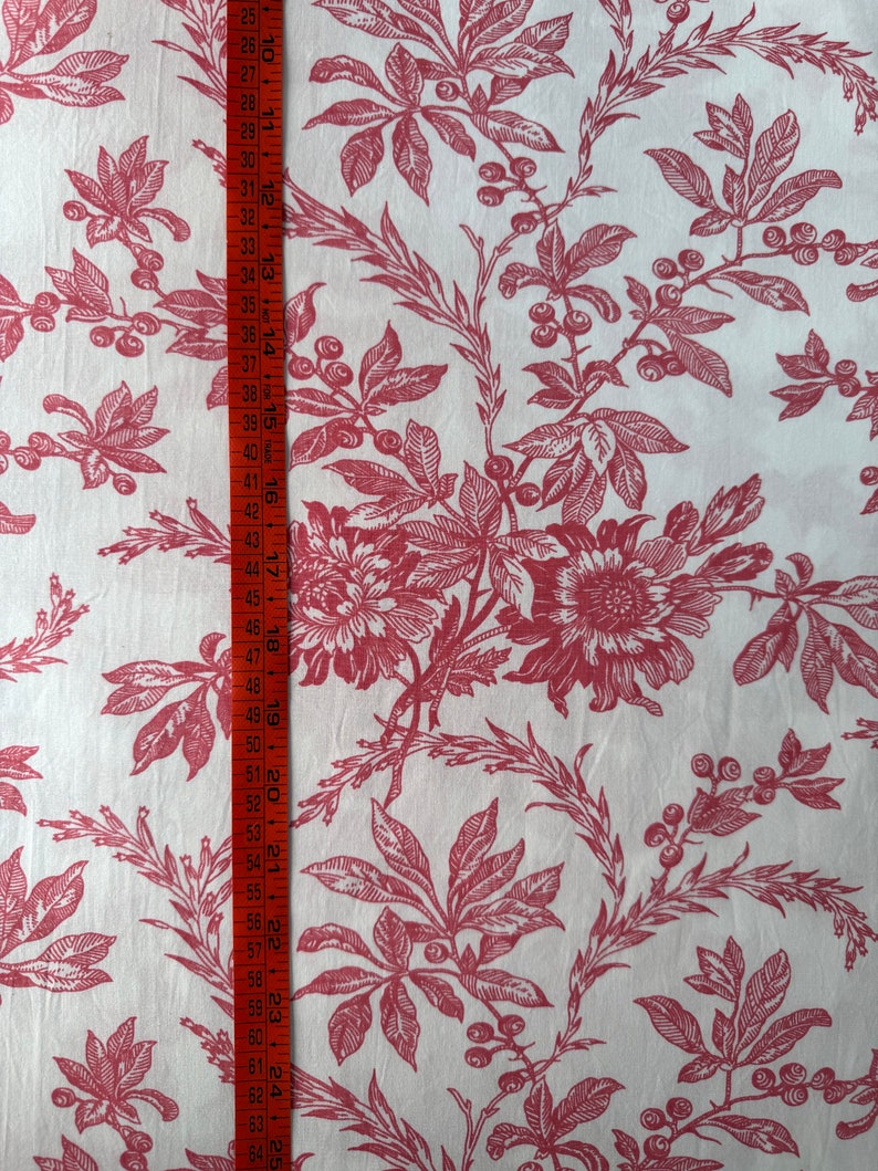 Fabricrush Tulip Pink Indian Floral Hand Block Printed 100% Cotton Cloth, Fabric by the Yard for Curtains Pillows Cushions Quilting Quilt Duvet Covers
