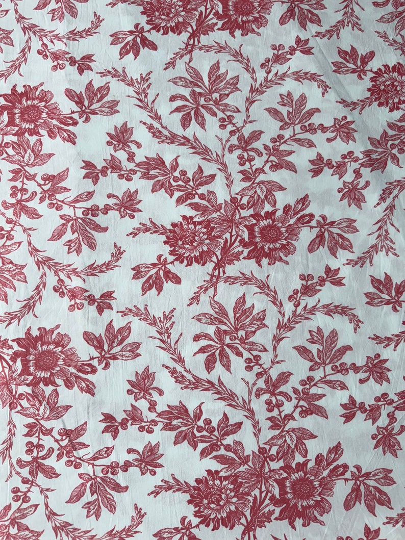 Fabricrush Tulip Pink Indian Floral Hand Block Printed 100% Cotton Cloth, Fabric by the Yard for Curtains Pillows Cushions Quilting Quilt Duvet Covers, Valentine's day, Spring, Easter