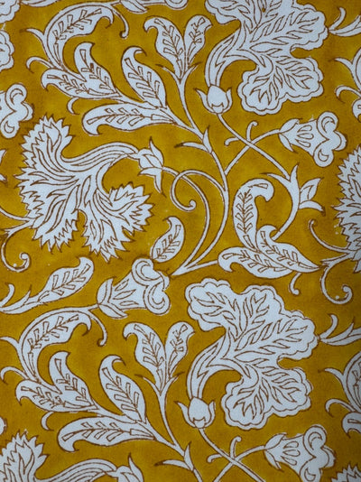 Fabricrush Tablemats, Saffron Yellow India Block Print Mats, Flower Print, Table Decor, Cotton Floral Fabric Reusable Mats for Wedding Home Garden Gift