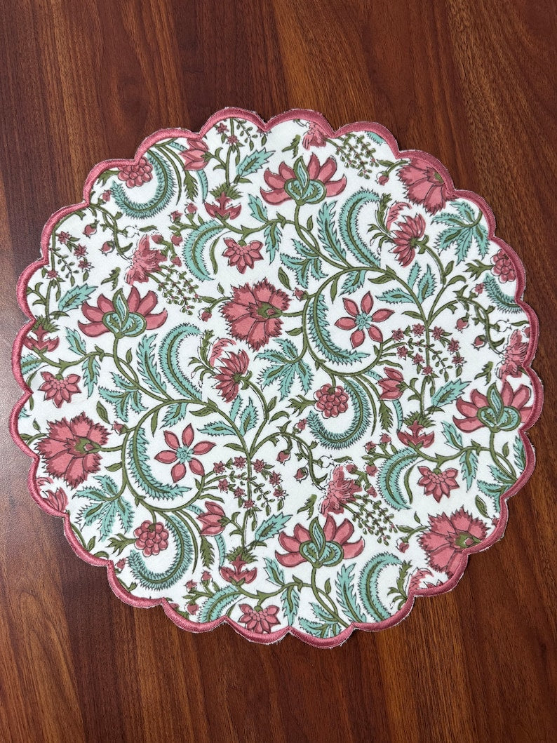 Tulip Pink and Mint Green Placemat