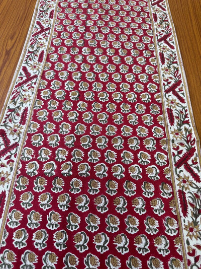 Fabricrush Indian Hand Block Floral Printed Cotton Cloth Table Runners for Wedding Home Decor Room Outdoor Garden Gifts