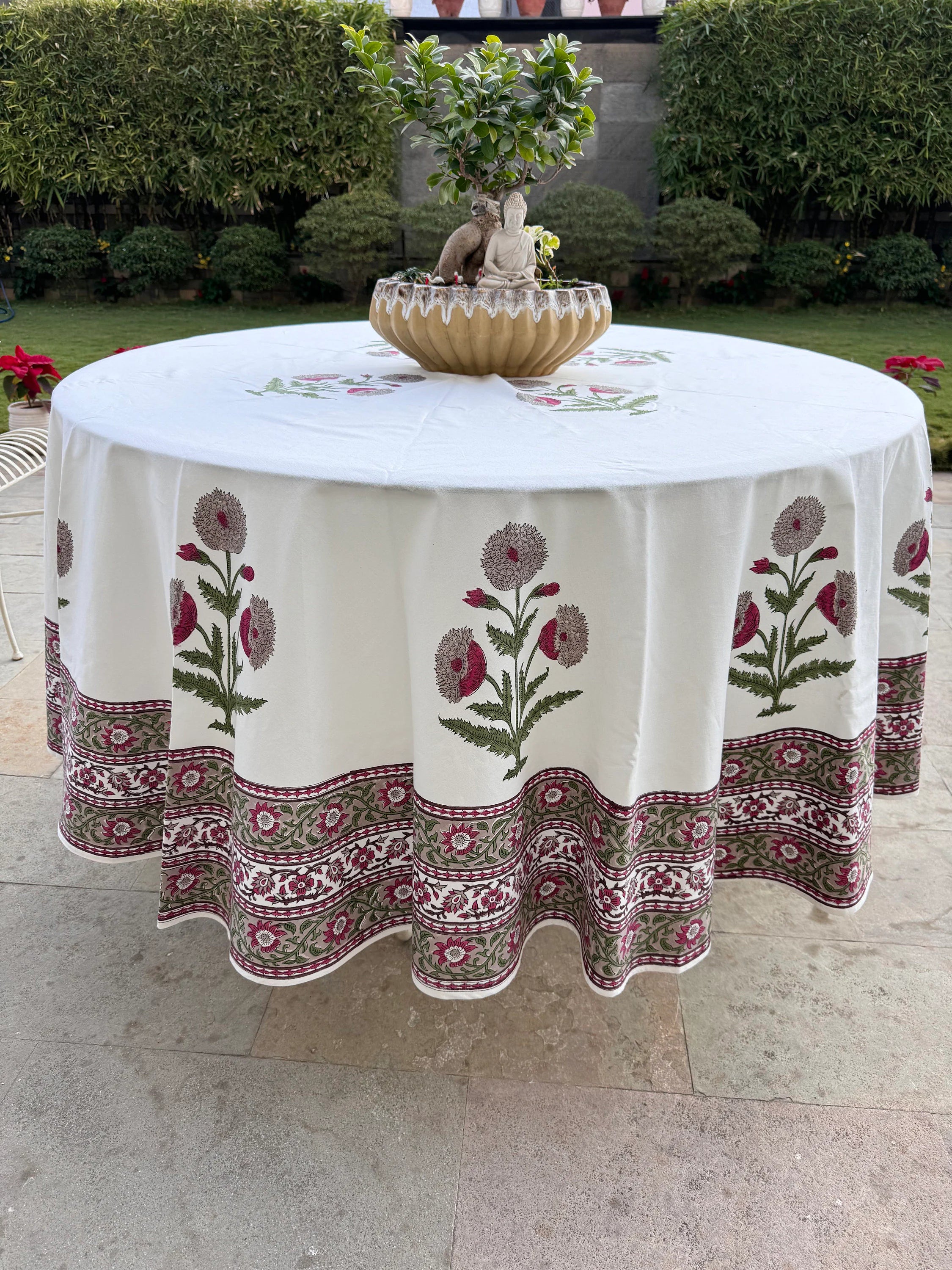 Dark Vanilla Round Tablecloth