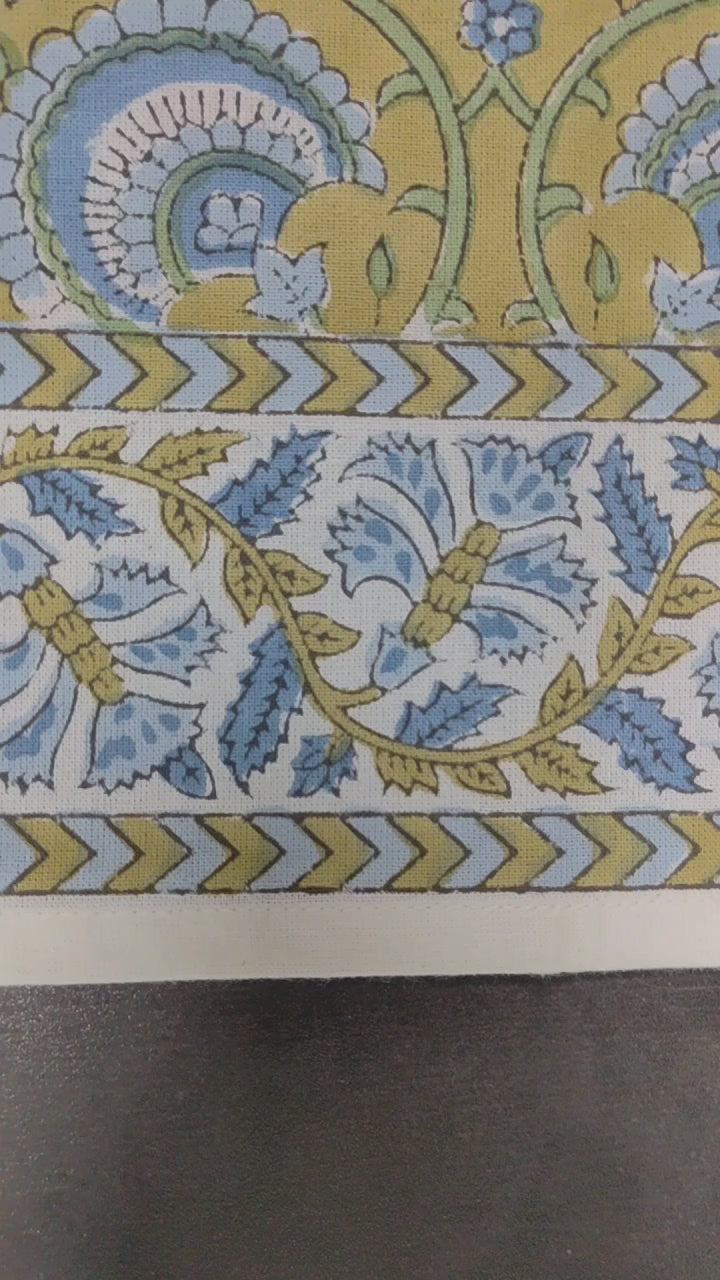 Golden Sage Bloom Floral Tablecloth Product Video 