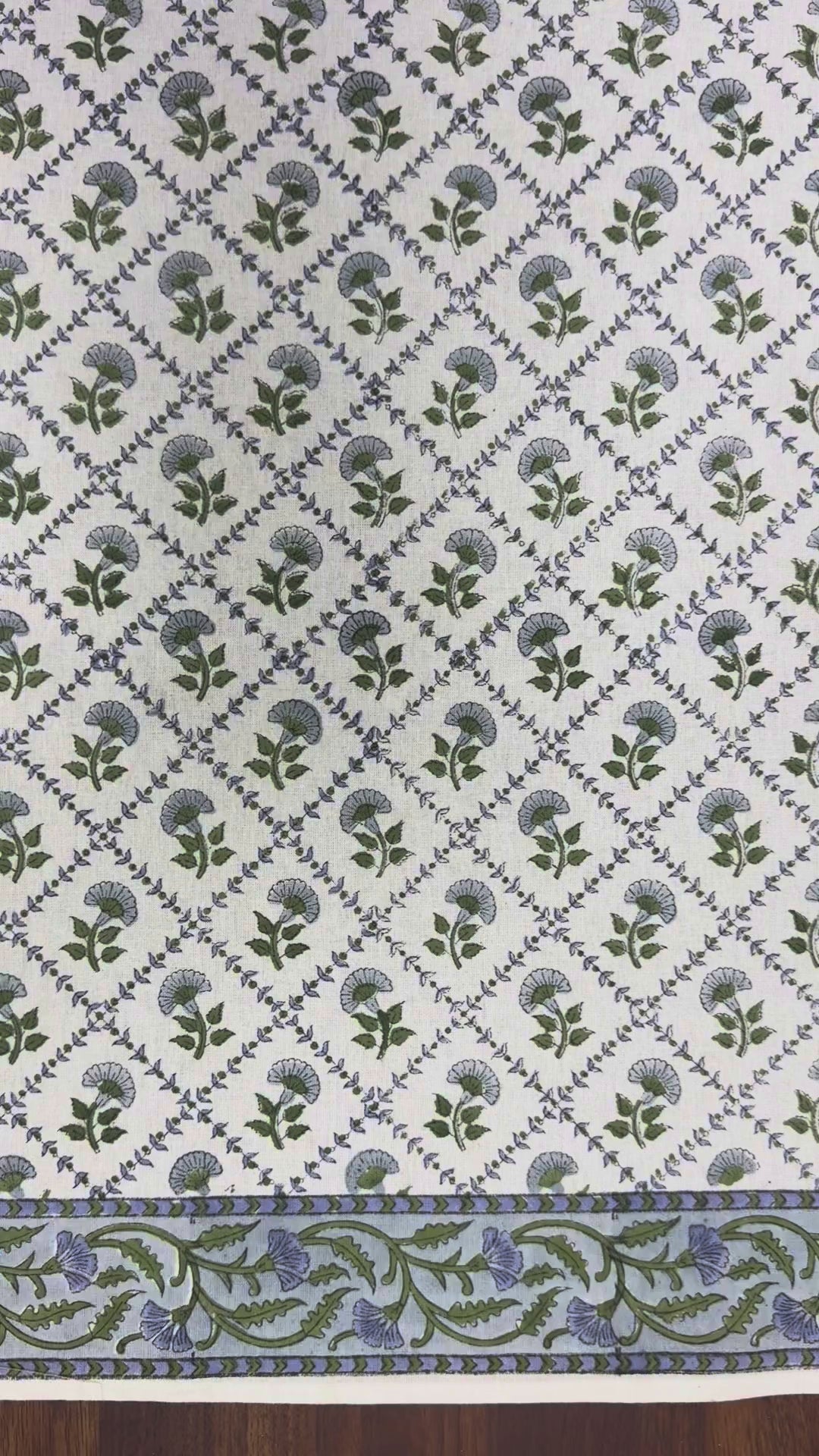 Mughal Steel Blue Tablecloth Product Video 