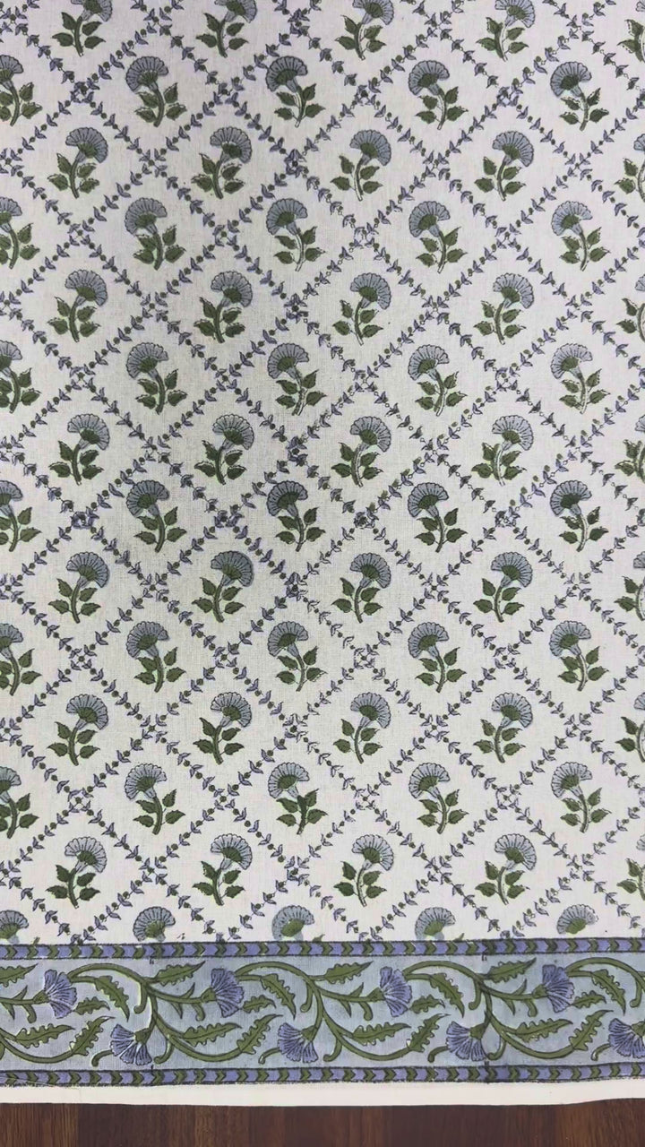 Mughal Steel Blue Tablecloth Product Video 