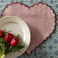 Stripes Printed round and Heart Shape Placemat
