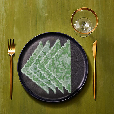 Sage Green Fabricrush Cloth Napkins 100% Pure Cotton Farmhouse Wedding Dinner Reusable Napkins